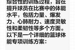 篮球运动员的体能训练涵盖什么